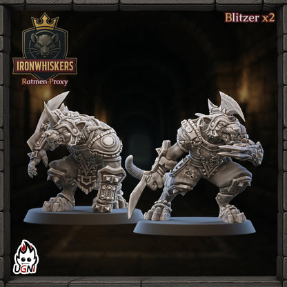 IronWhiskers Ratmen - Designed by UGNI Miniatures - Fantasy Football - product image 6 of 8