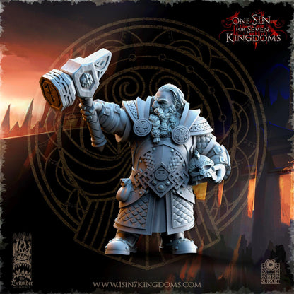 The Beholder Miniatures Olgrendrim, Dwarf Hero - Fantasy / D&D (Custom Order) - product image 1 of 3