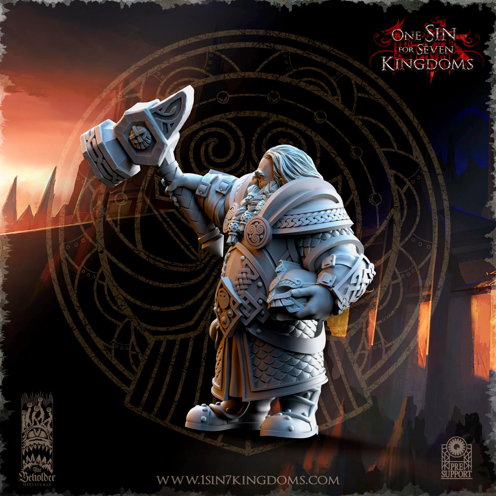 The Beholder Miniatures Olgrendrim, Dwarf Hero - Fantasy / D&D (Custom Order) - product image 2 of 3