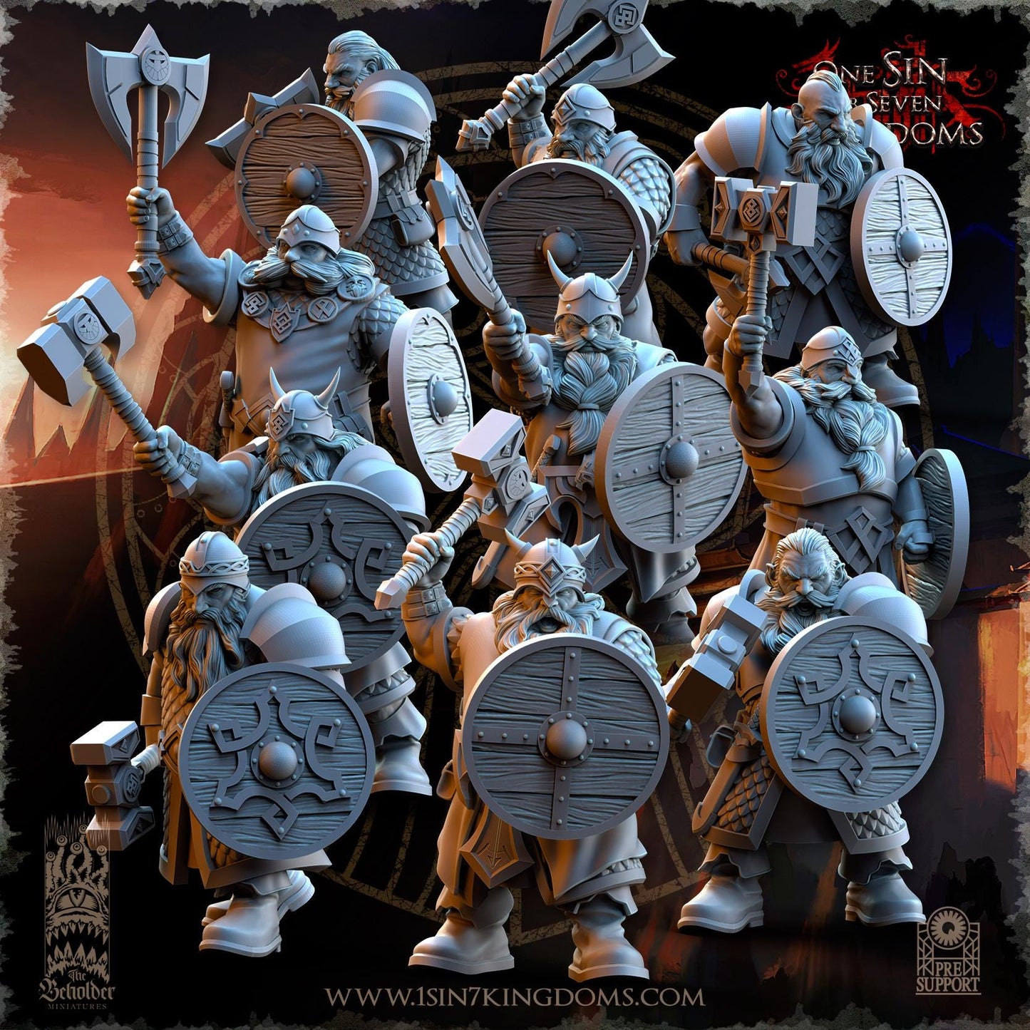 The Beholder Miniatures Dwarven Kingdoms Warriors - Fantasy / D&D (Custom Order) - product image 1 of 7