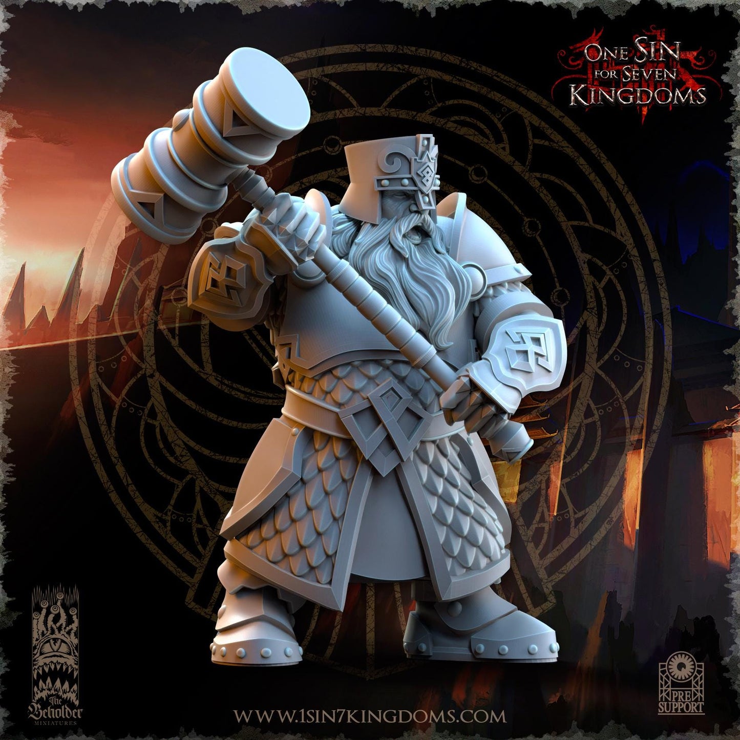 The Beholder Miniatures Dwarven Kingdoms Hammer Brotherhood Warriors - Fantasy / D&D (Custom Order) - product image 2 of 8
