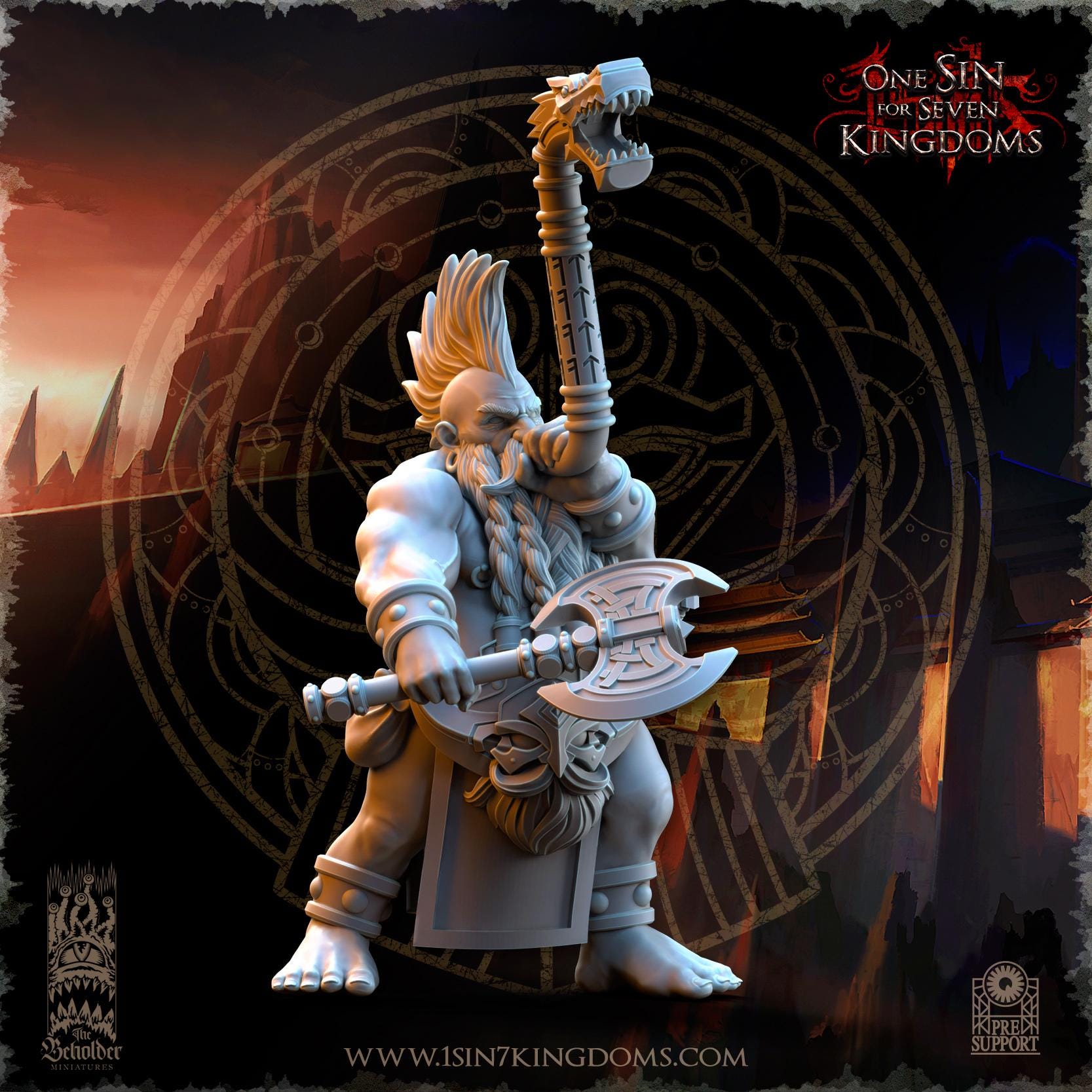 The Beholder Miniatures Dwarven Kingdoms Slayers of Molten Core - Fantasy / D&D (Custom Order) - product image 4 of 8