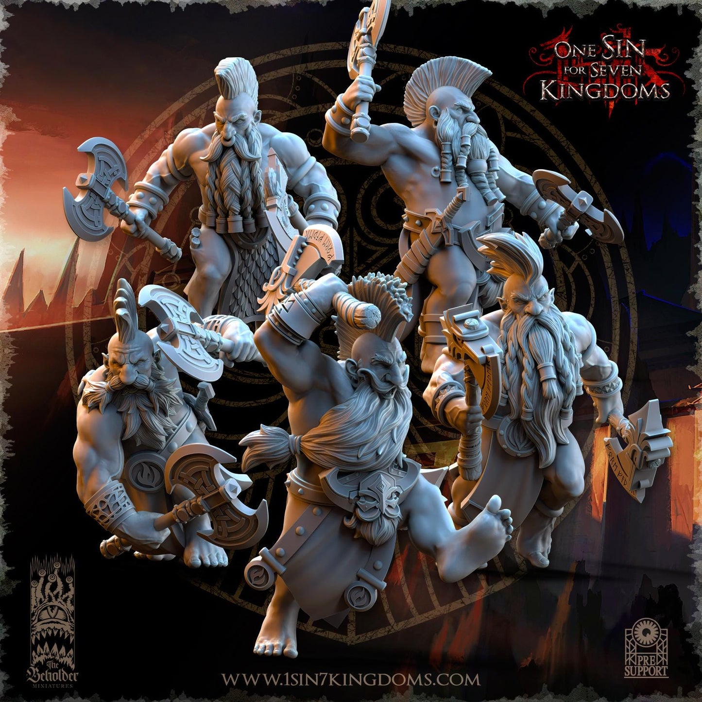 The Beholder Miniatures Dwarven Kingdoms Slayers of Molten Core - Fantasy / D&D (Custom Order) - product image 1 of 8