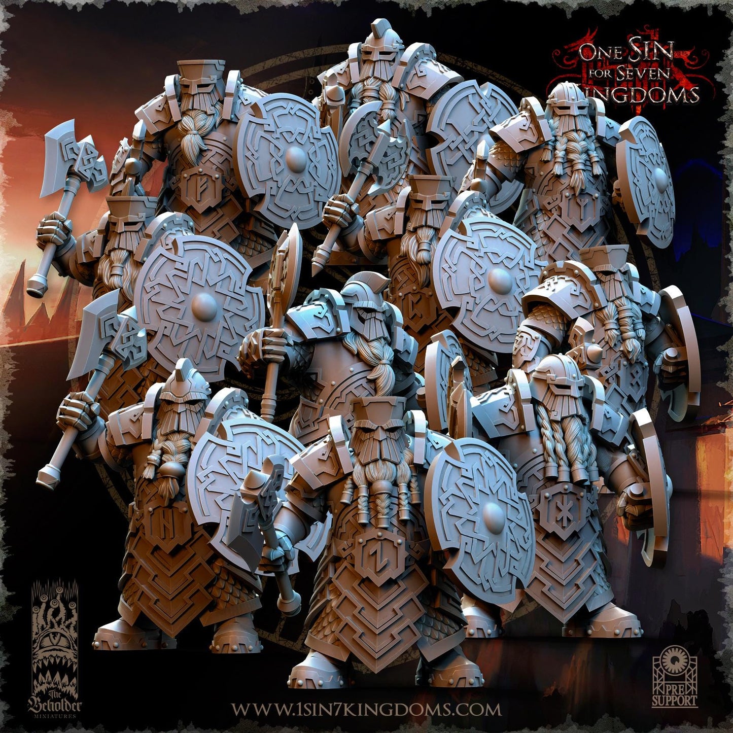 The Beholder Miniatures Dwarven Kingdoms Ironheads Warriors - Fantasy / D&D (Custom Order) - product image 1 of 7