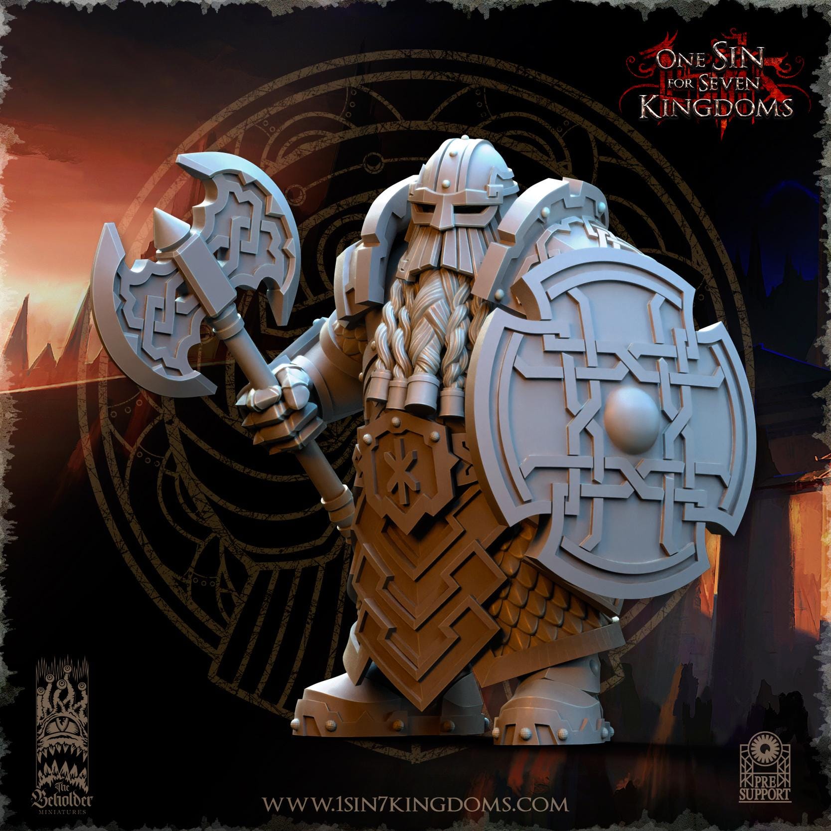 The Beholder Miniatures Dwarven Kingdoms Ironheads Warriors - Fantasy / D&D (Custom Order) - product image 2 of 7