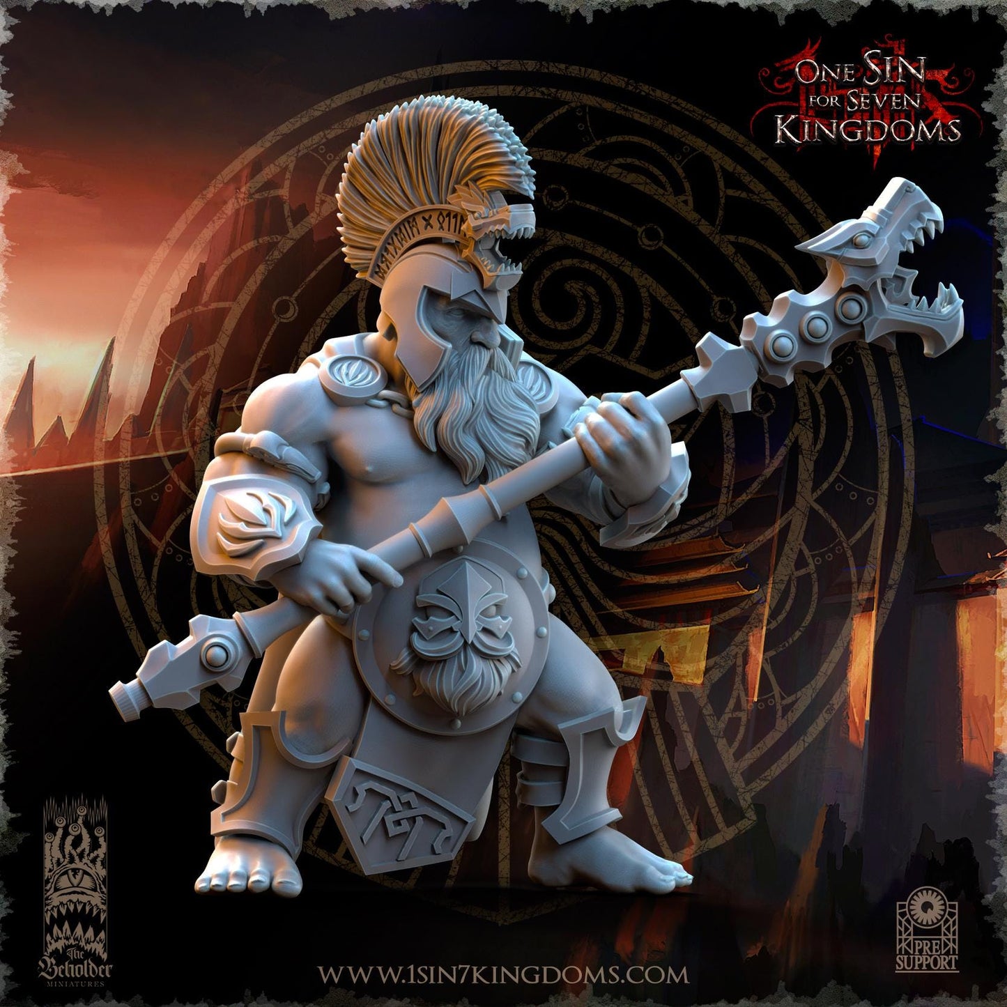 The Beholder Miniatures Dwarven Kingdoms Unterdrakes of Molten Core - Fantasy / D&D (Custom Order) - product image 2 of 4