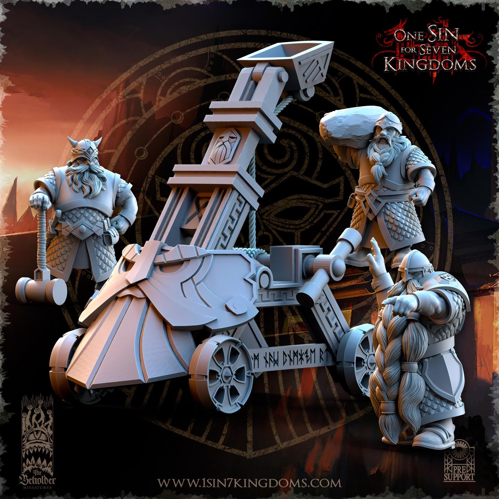 The Beholder Miniatures Dwarven Kingdoms Catapult - Fantasy / D&D (Custom Order) - product image 1 of 7