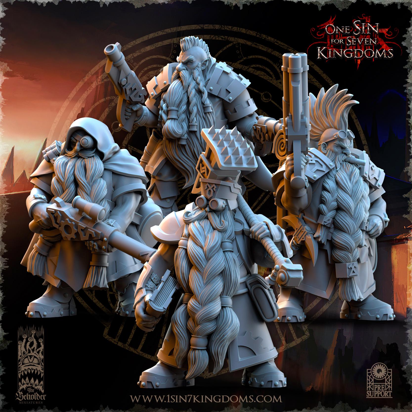 The Beholder Miniatures Dwarven Kingdoms War Engineers - Fantasy / D&D (Custom Order) - product image 1 of 5
