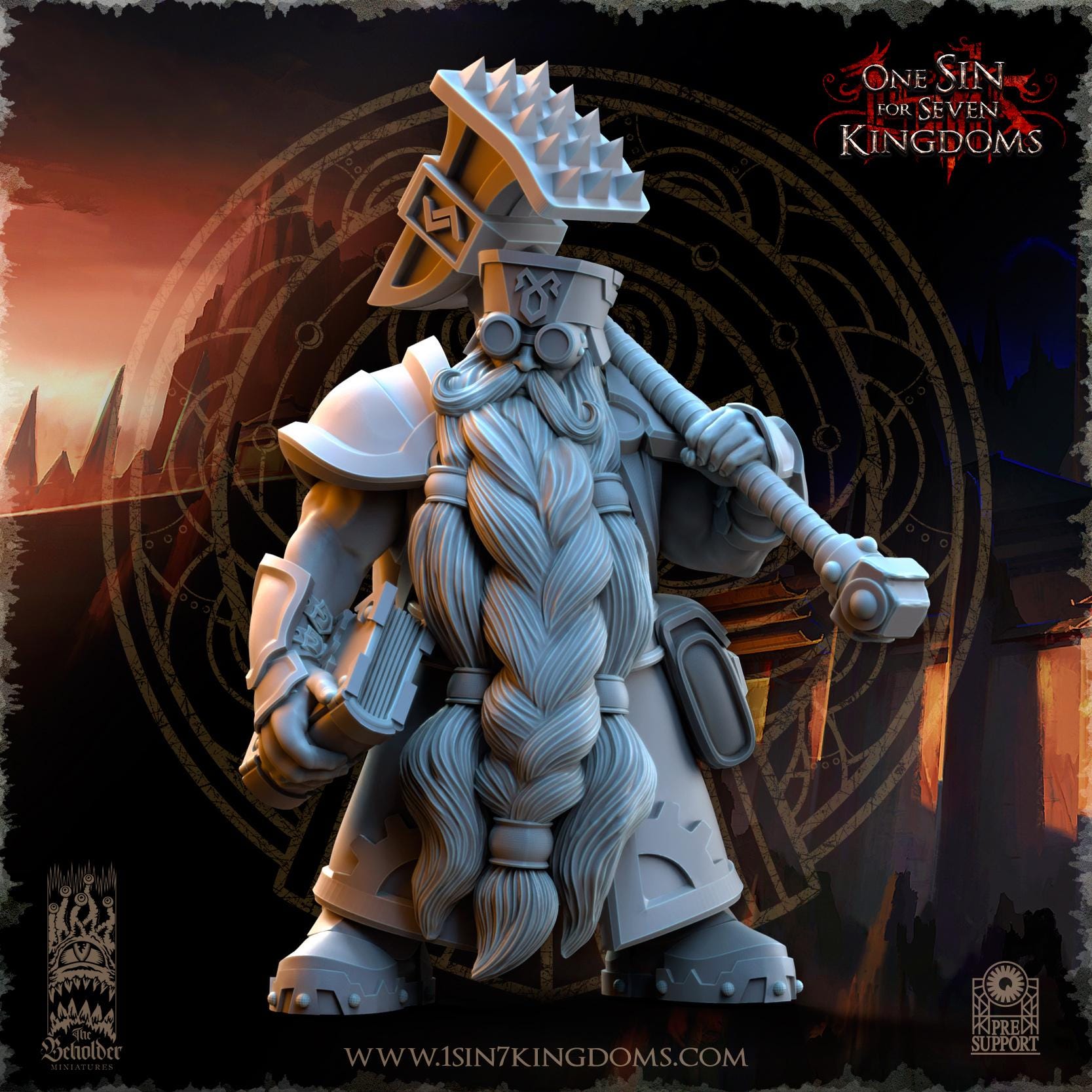 The Beholder Miniatures Dwarven Kingdoms War Engineers - Fantasy / D&D (Custom Order) - product image 3 of 5