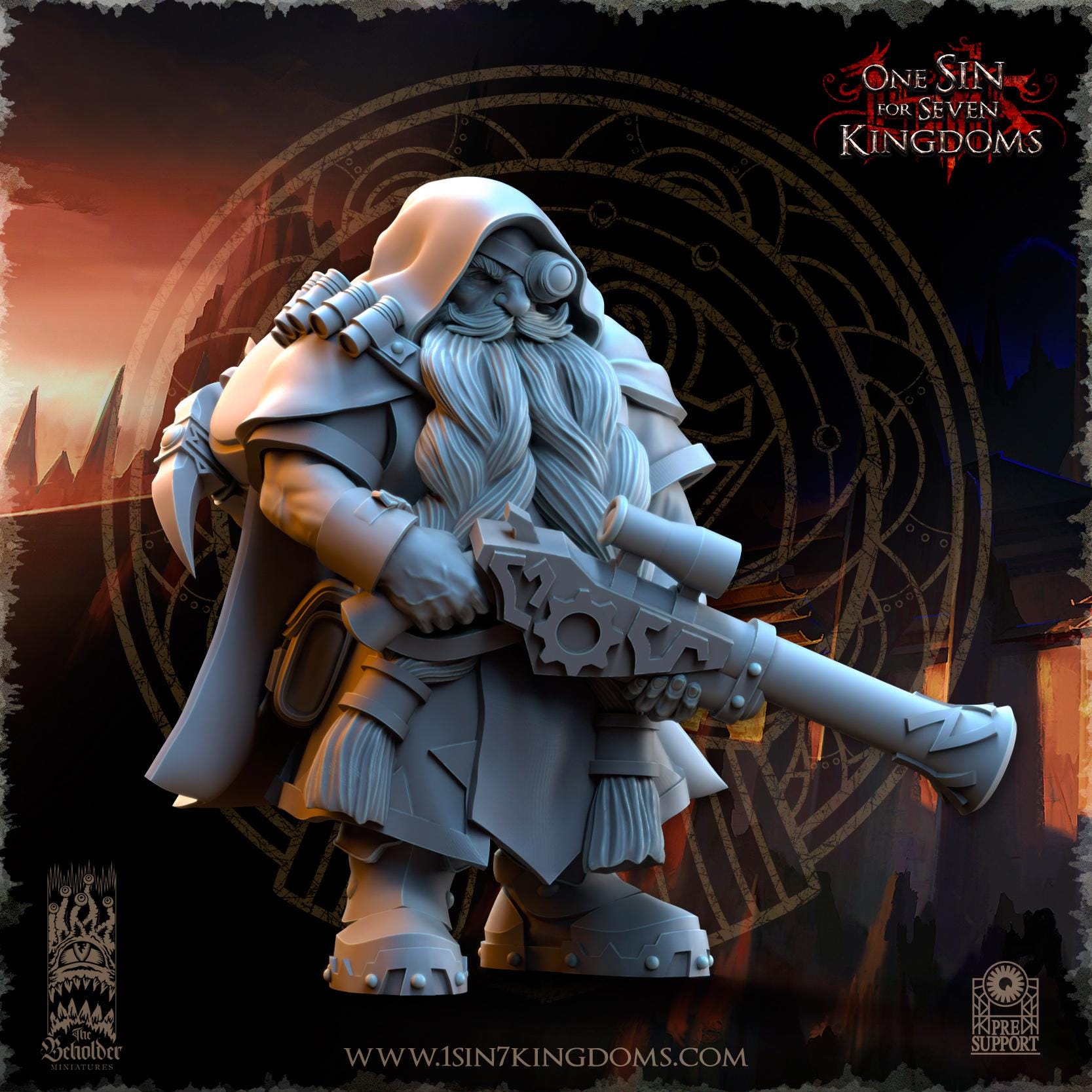 The Beholder Miniatures Dwarven Kingdoms War Engineers - Fantasy / D&D (Custom Order) - product image 5 of 5