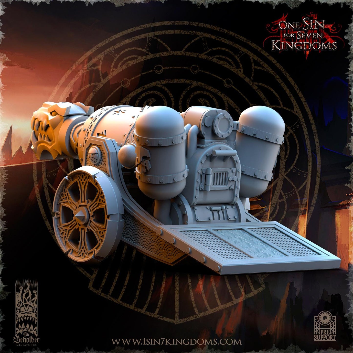 The Beholder Miniatures Dwarven Kingdoms Flamebreath Cannon - Fantasy / D&D (Custom Order) - product image 3 of 7