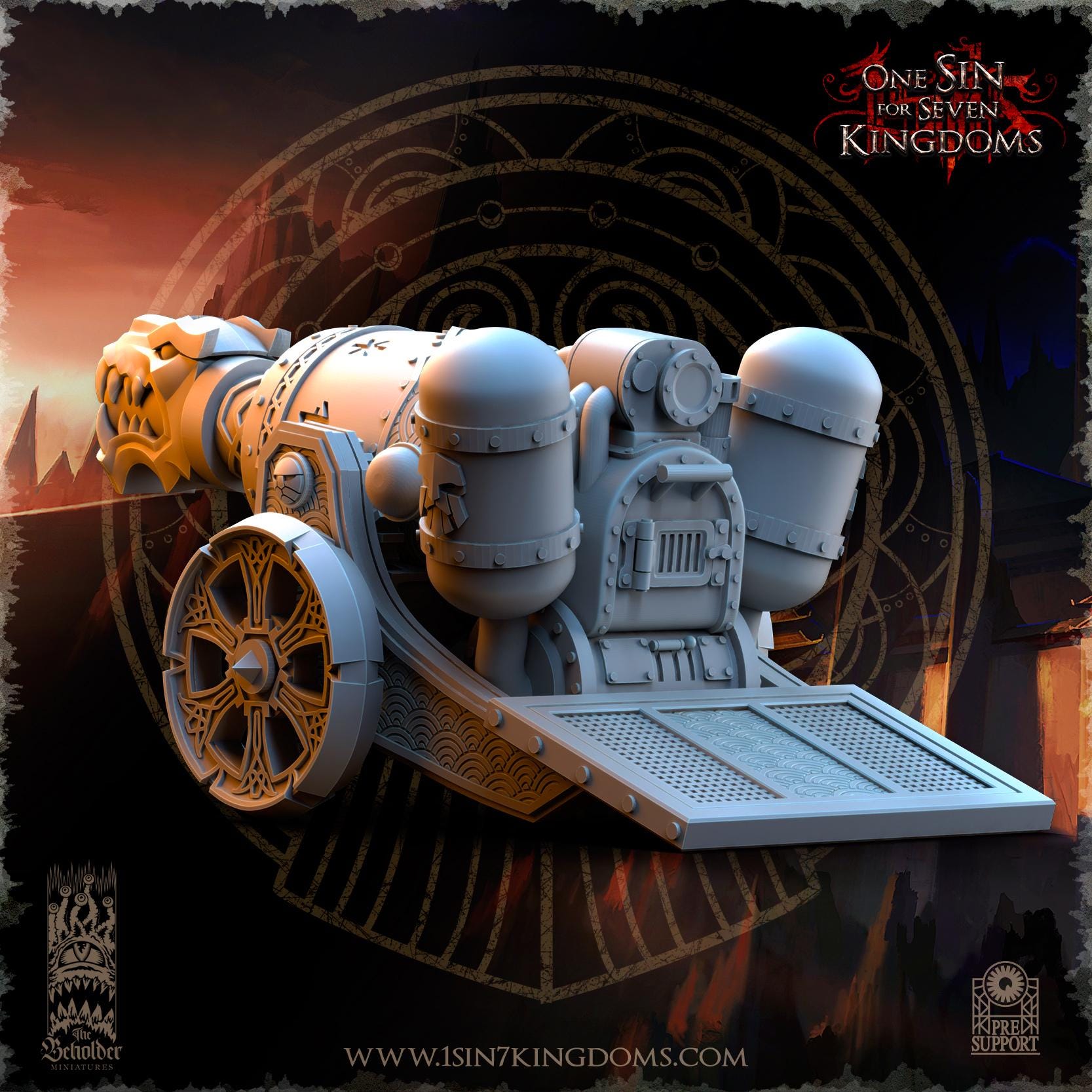 The Beholder Miniatures Dwarven Kingdoms Flamebreath Cannon - Fantasy / D&D (Custom Order) - product image 3 of 7