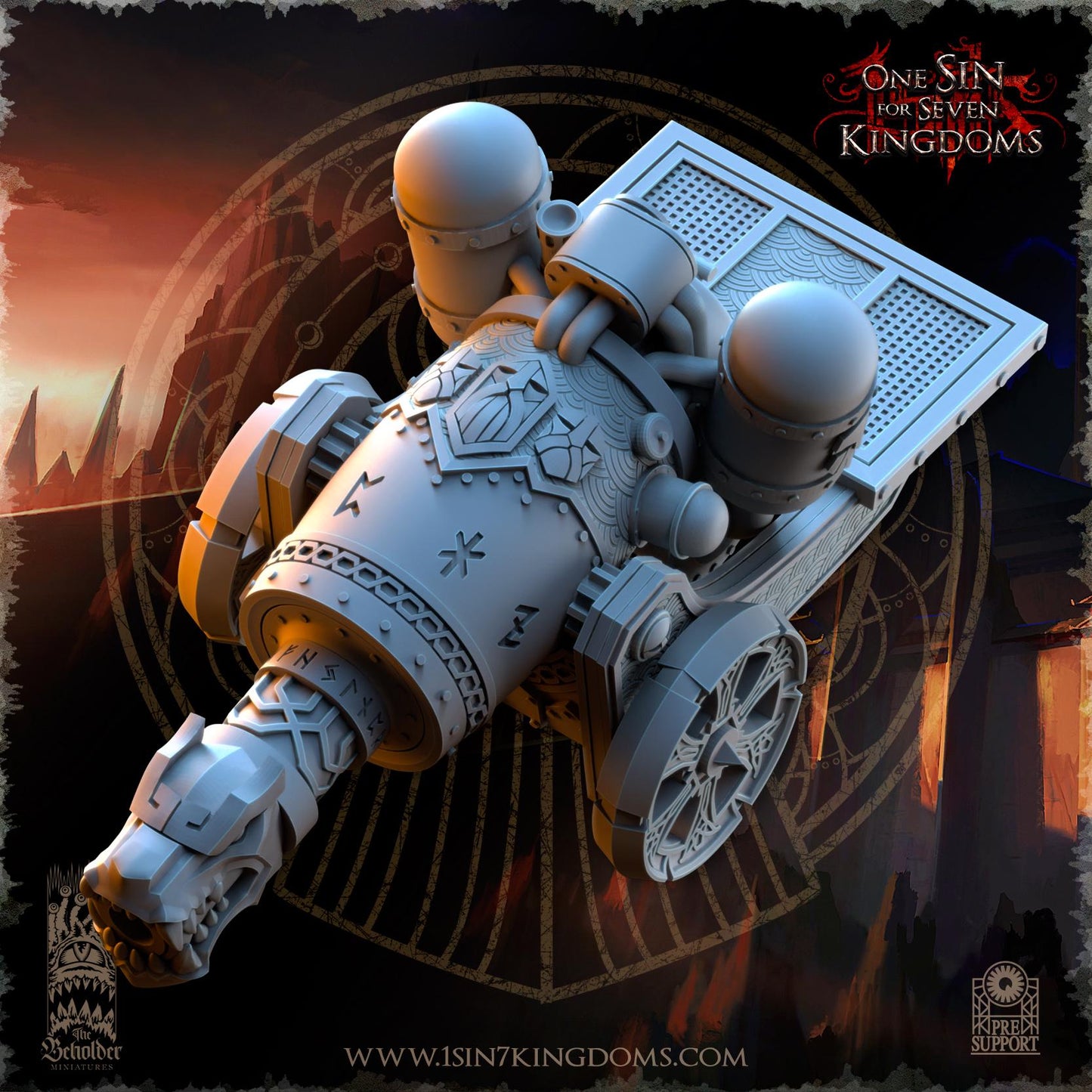 The Beholder Miniatures Dwarven Kingdoms Flamebreath Cannon - Fantasy / D&D (Custom Order) - product image 4 of 7