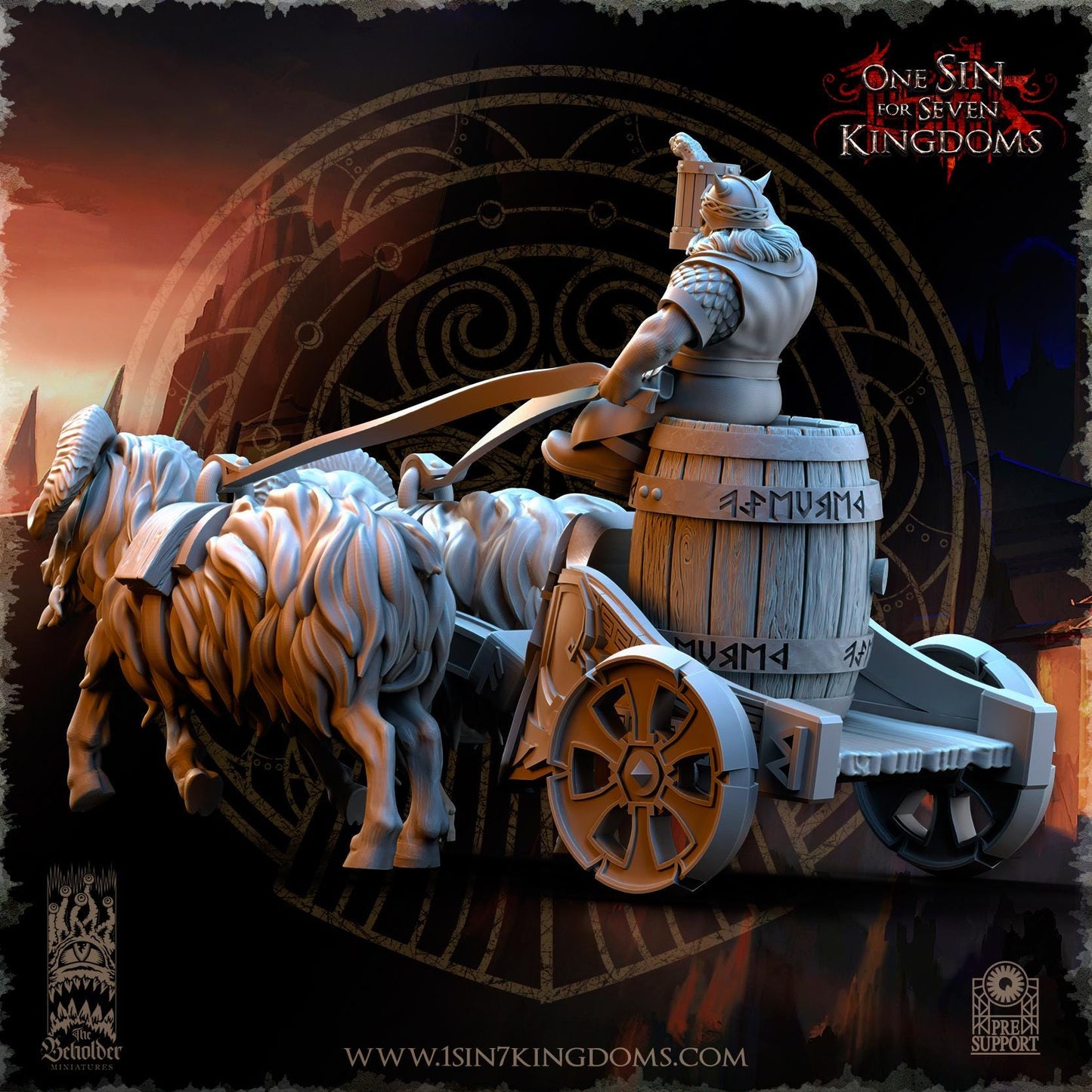 The Beholder Miniatures Dwarven Kingdoms Oktobeard Fest Chariot - Fantasy / D&D (Custom Order) - product image 3 of 5