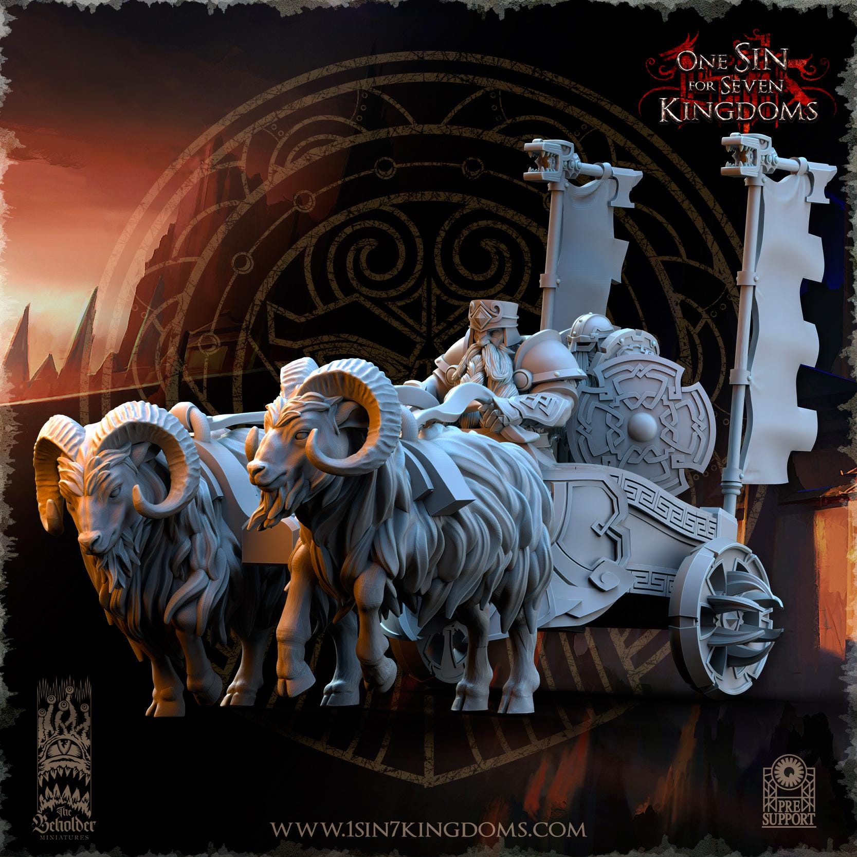 The Beholder Miniatures Dwarven Kingdoms War Chariot - Fantasy / D&D (Custom Order) - product image 1 of 6