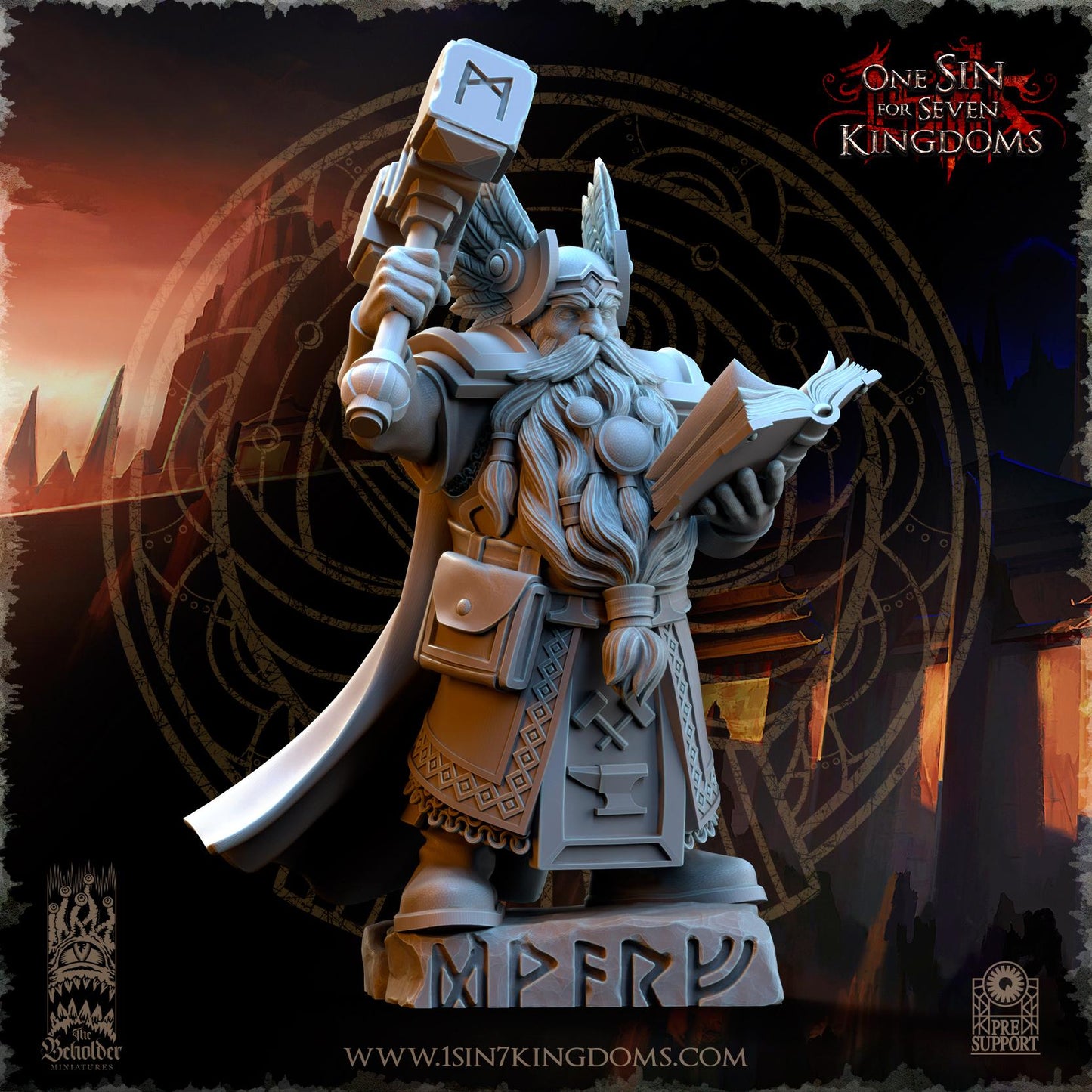The Beholder Miniatures Kromnir, Rune Scryer - Fantasy / D&D (Custom Order) - product image 1 of 5