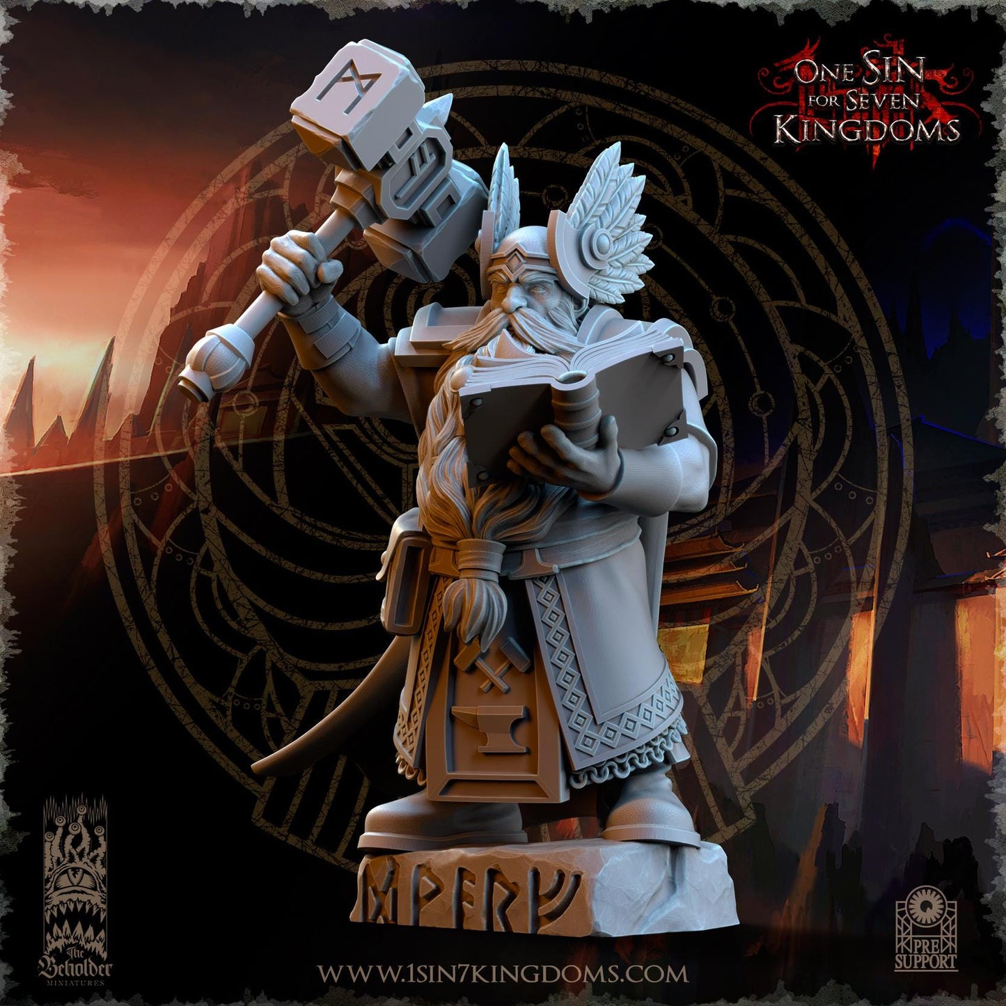 The Beholder Miniatures Kromnir, Rune Scryer - Fantasy / D&D (Custom Order) - product image 2 of 5