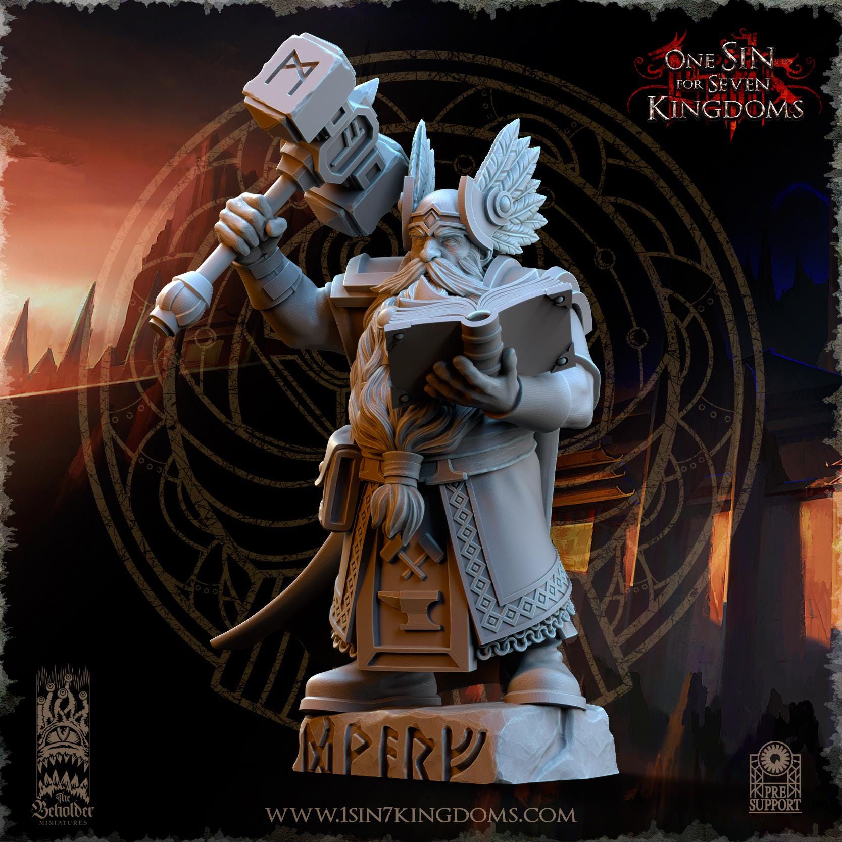 The Beholder Miniatures Kromnir, Rune Scryer - Fantasy / D&D (Custom Order) - product image 2 of 5