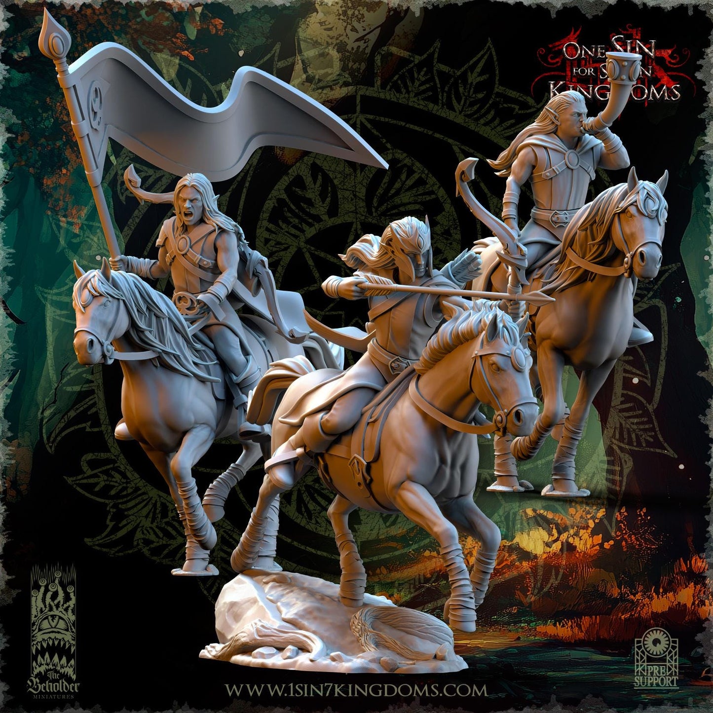 The Beholder Miniatures Evergreen Elves Meadow Riders - Fantasy / D&D (Custom Order) - product image 7 of 10