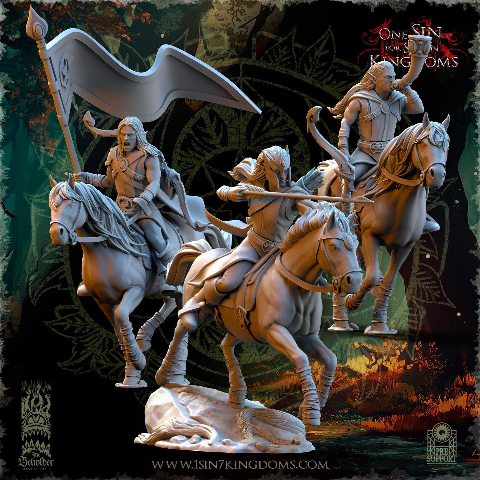 The Beholder Miniatures Evergreen Elves Meadow Riders - Fantasy / D&D (Custom Order) - product image 7 of 10