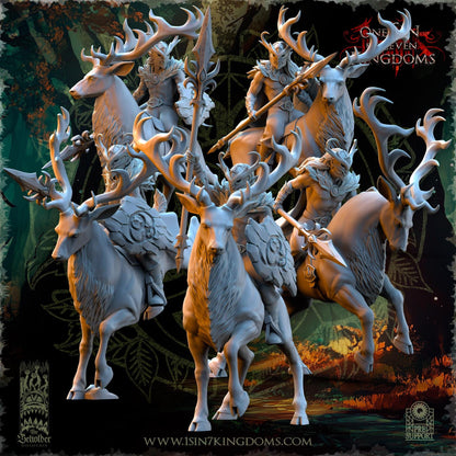 The Beholder Miniatures Evergreen Elves Deepwood Riders - Fantasy / D&D (Custom Order) - product image 1 of 16