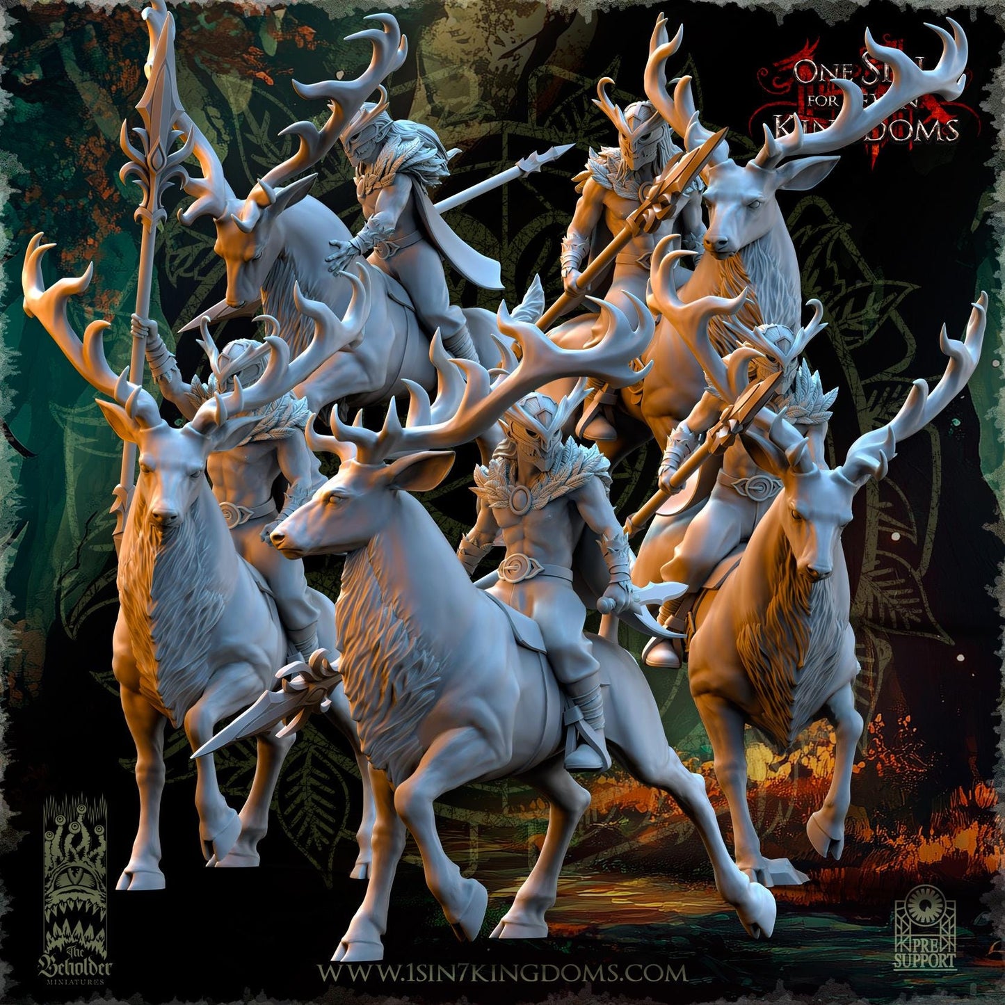 The Beholder Miniatures Evergreen Elves Deepwood Riders - Fantasy / D&D (Custom Order) - product image 2 of 16