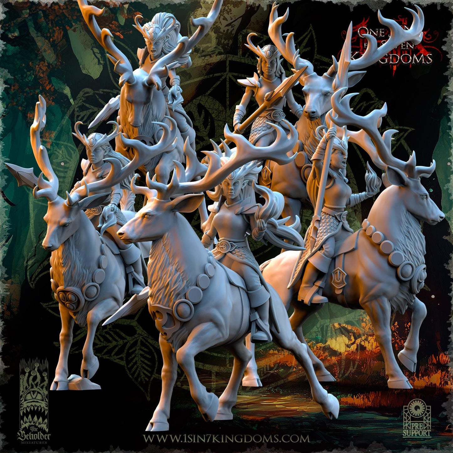 The Beholder Miniatures Evergreen Elves Deepwood Maidens - Fantasy / D&D (Custom Order) - product image 1 of 12
