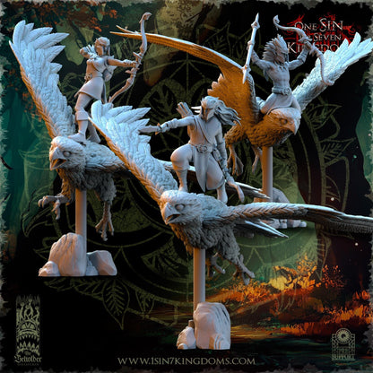The Beholder Miniatures Evergreen Elves Hawk Hunters - Fantasy / D&D (Custom Order) - product image 1 of 4