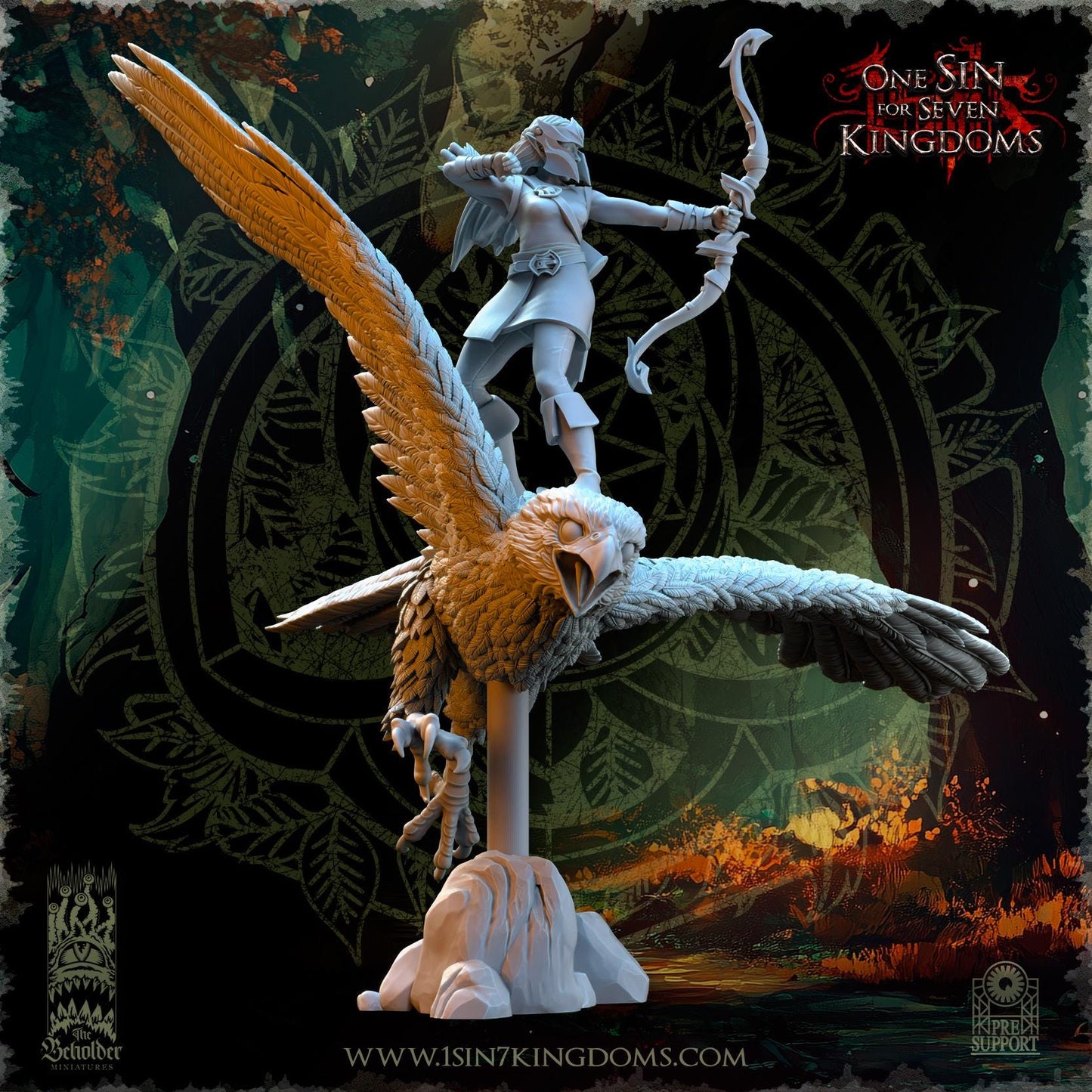 The Beholder Miniatures Evergreen Elves Hawk Hunters - Fantasy / D&D (Custom Order) - product image 3 of 4