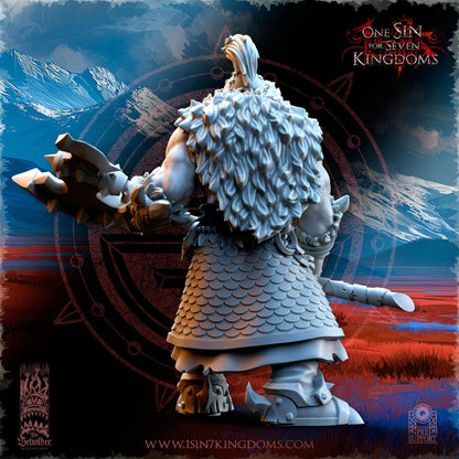 The Beholder Miniatures Astarii Barbarian Warlord - Fantasy / D&D (Custom Order) - product image 3 of 4