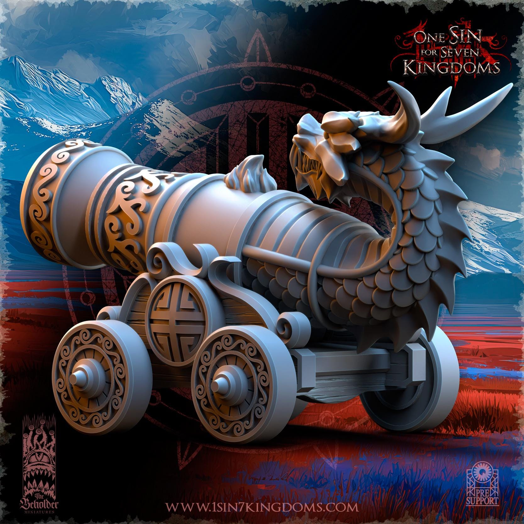 The Beholder Miniatures Astarii Barbarian Warlord Astarii Dynasty Imperial Cannon - Fantasy / D&D (Custom Order) - product image 5 of 11