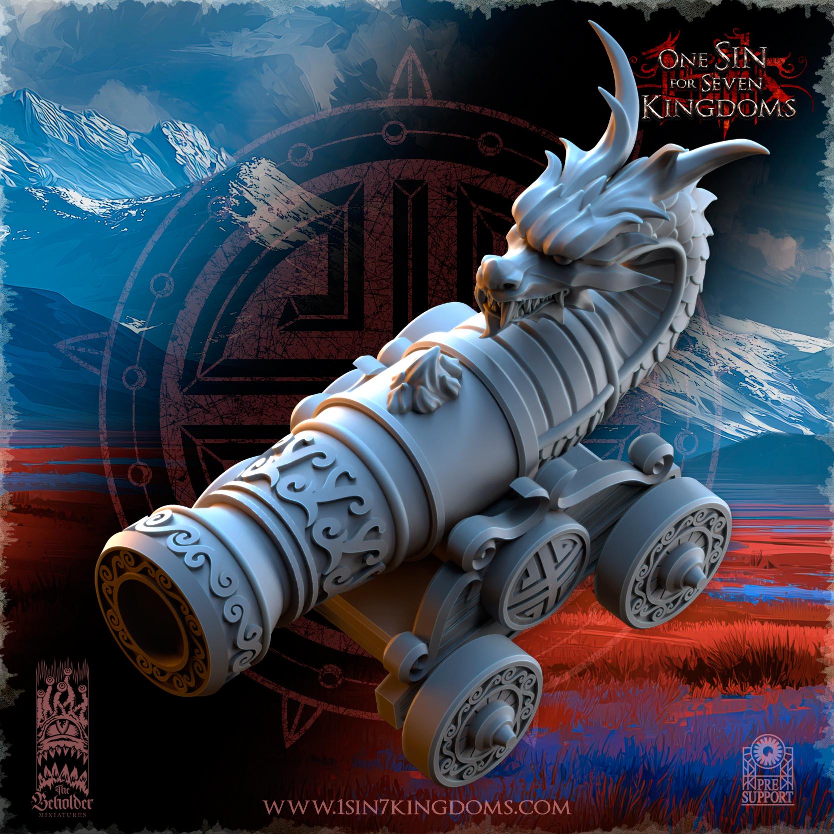 The Beholder Miniatures Astarii Barbarian Warlord Astarii Dynasty Imperial Cannon - Fantasy / D&D (Custom Order) - product image 7 of 11