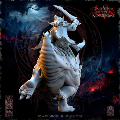 The Beholder Miniatures Wurtbelz, Goblin Leader on Kavehorror - Fantasy / D&D (Custom Order) - product image 4 of 6