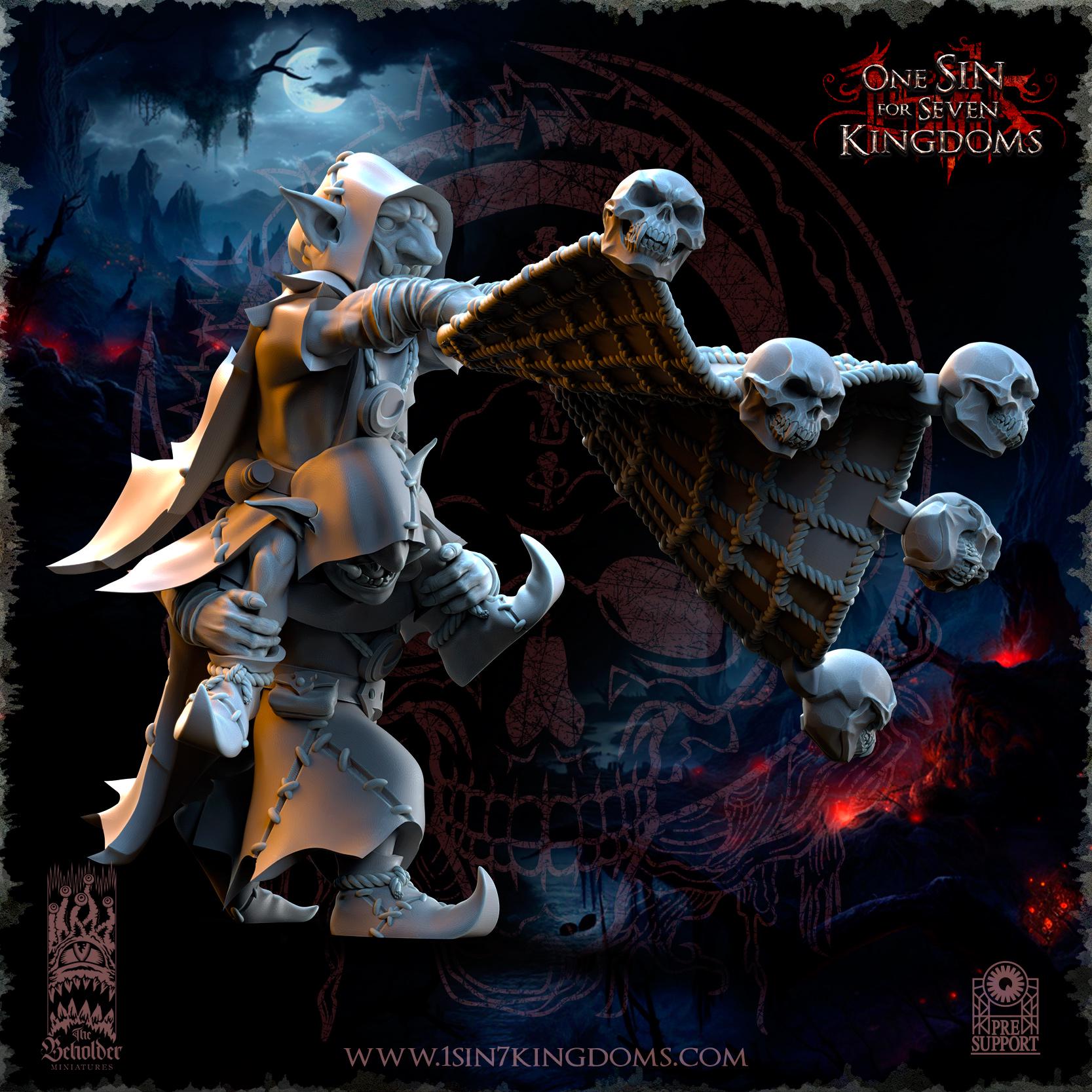 The Beholder Miniatures The Black Horde Goblins Skull Net Throwers - Fantasy / D&D (Custom Order) - product image 4 of 4