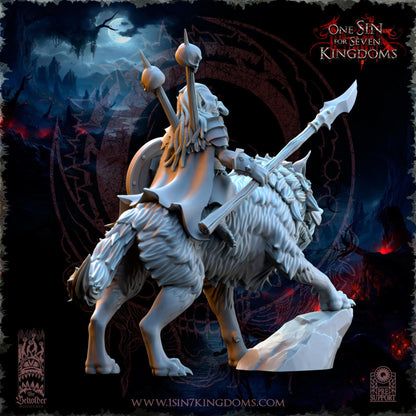 The Beholder Miniatures Mortus, The Black Horde Goblins Warlord on Wolf - Fantasy / D&D (Custom Order) - product image 3 of 5
