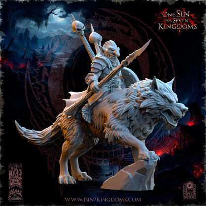 The Beholder Miniatures Mortus, The Black Horde Goblins Warlord on Wolf - Fantasy / D&D (Custom Order) - product image 4 of 5