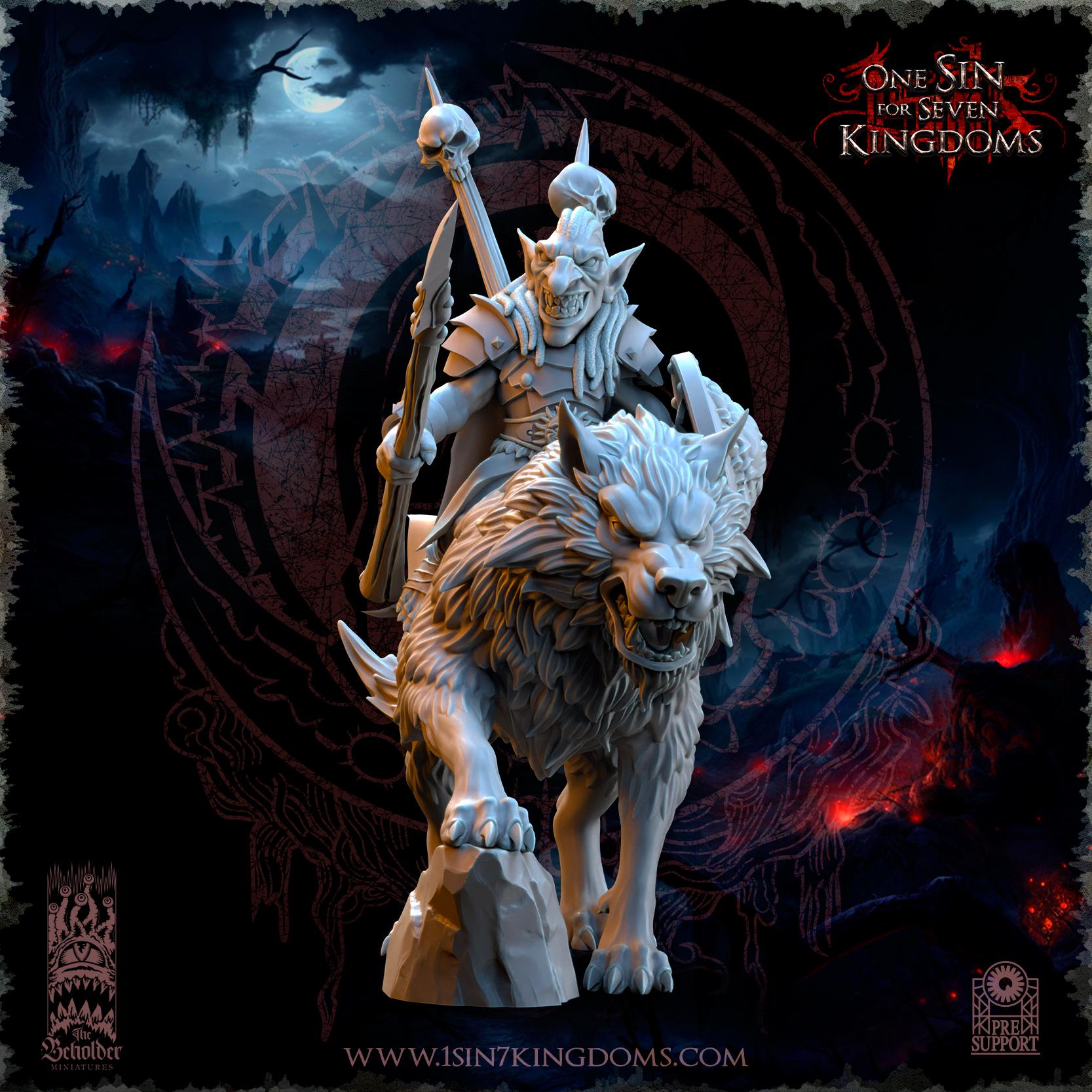The Beholder Miniatures Mortus, The Black Horde Goblins Warlord on Wolf - Fantasy / D&D (Custom Order) - product image 5 of 5