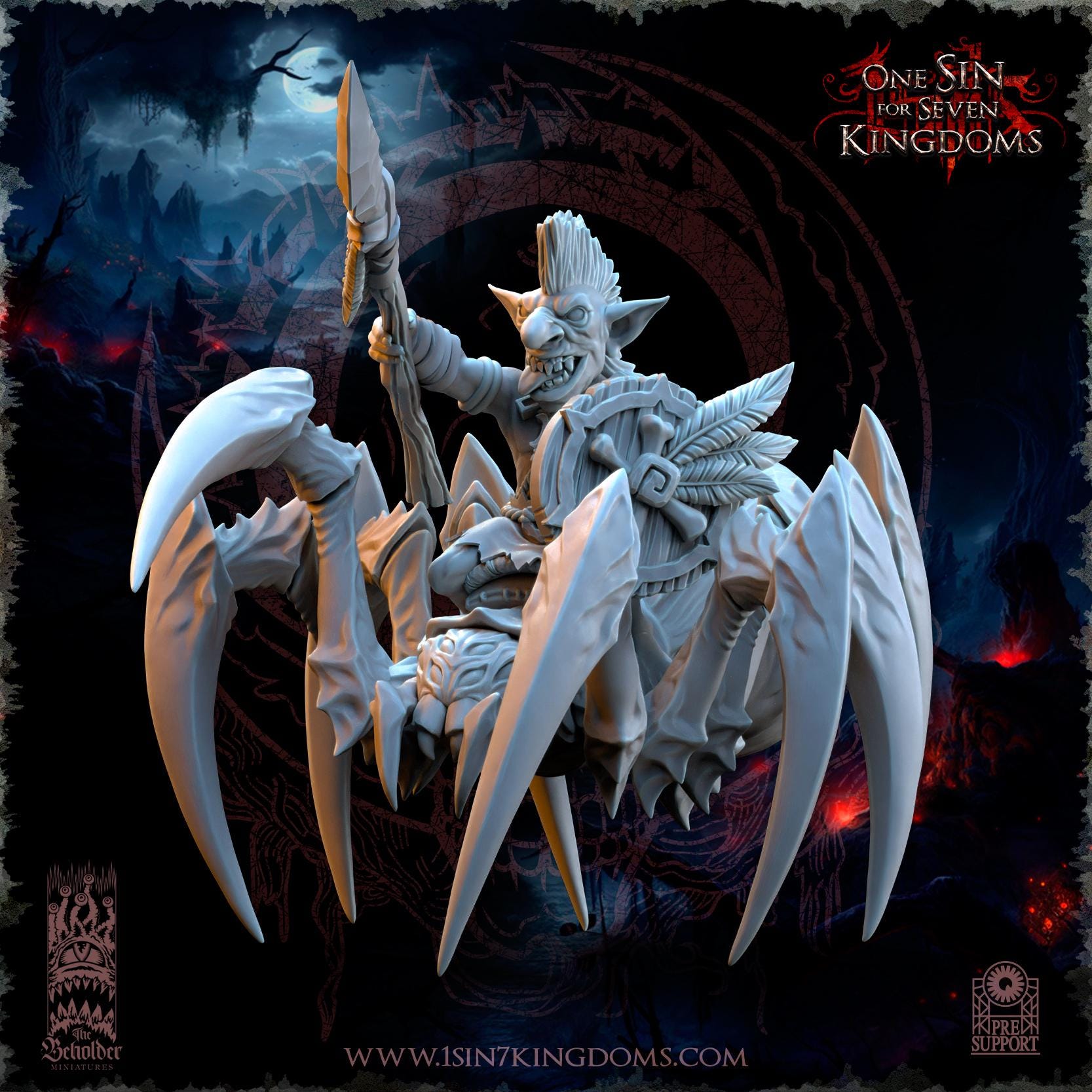 The Beholder Miniatures The Black Horde Goblins Jungle Spider Riders - Fantasy / D&D (Custom Order) - product image 2 of 6