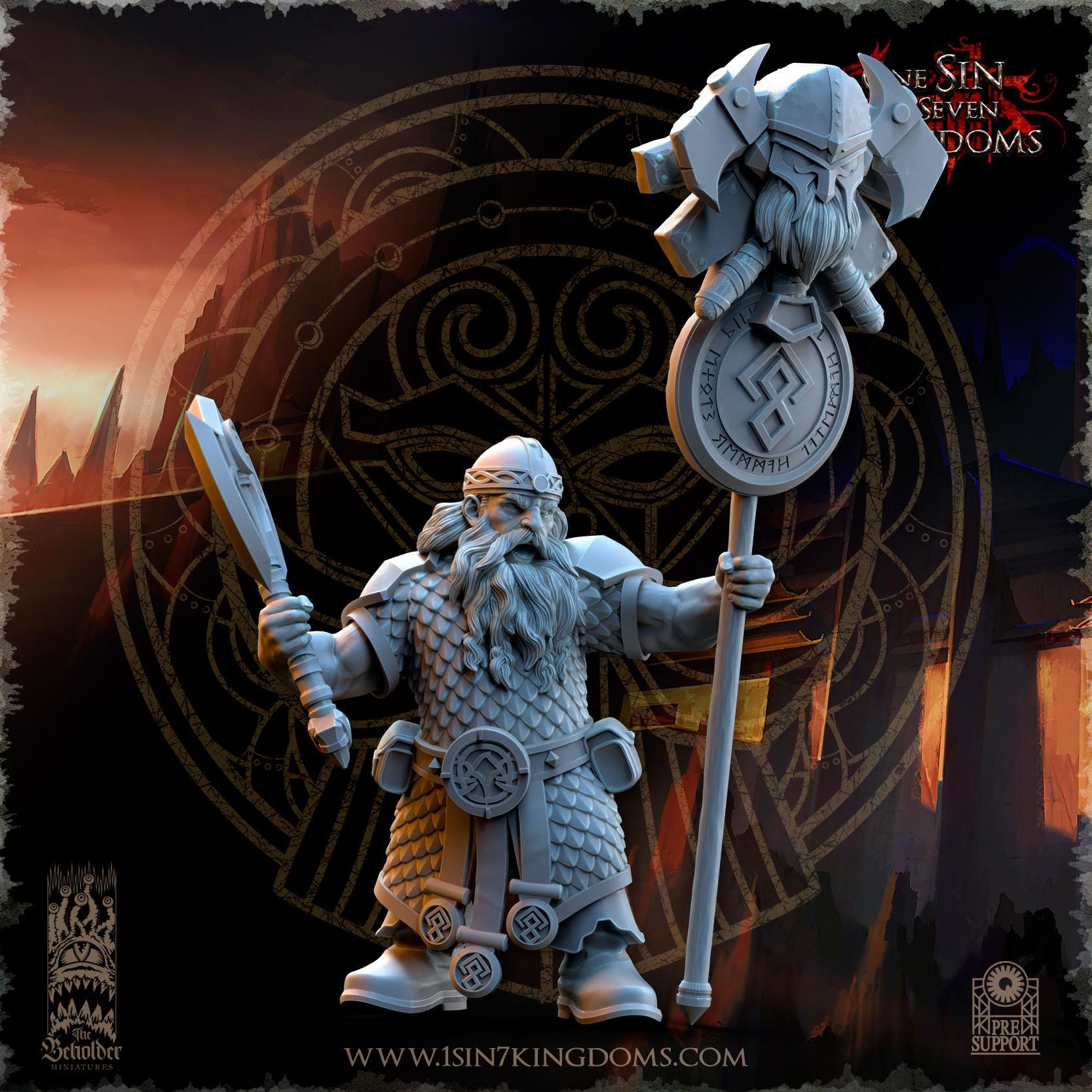 The Beholder Miniatures Dwarven Kingdoms Warriors - Fantasy / D&D (Custom Order) - product image 6 of 7