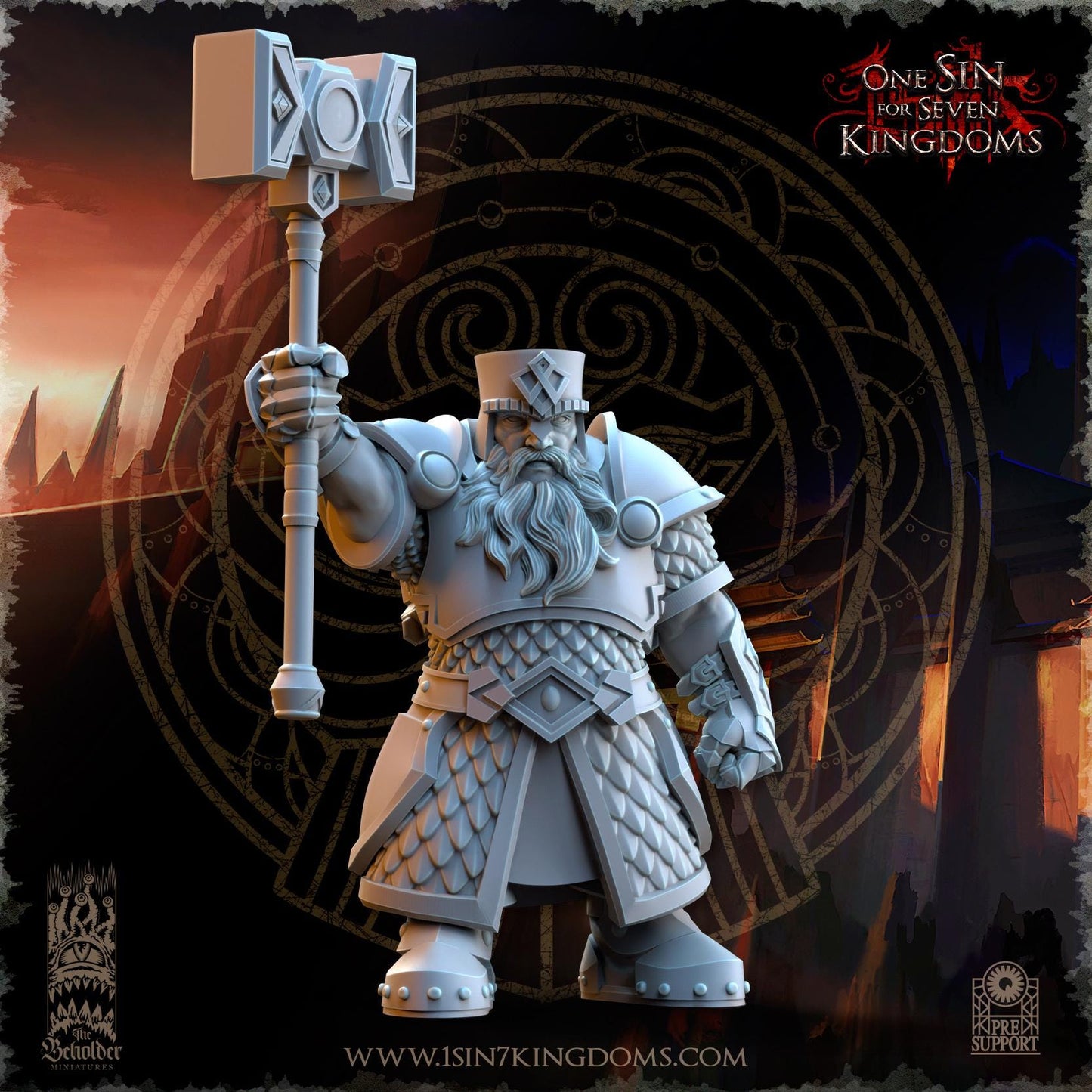The Beholder Miniatures Dwarven Kingdoms Hammer Brotherhood Warriors - Fantasy / D&D (Custom Order) - product image 3 of 8