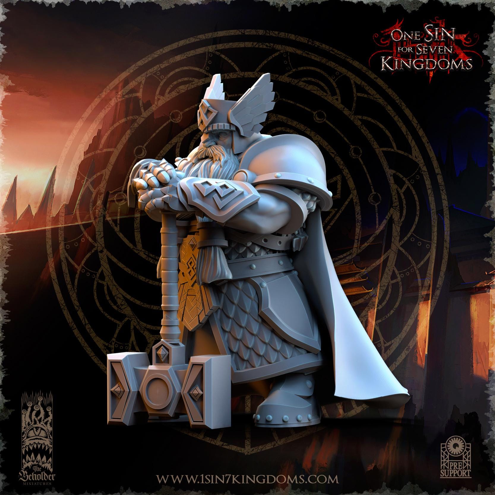 The Beholder Miniatures Dwarven Kingdoms Hammer Brotherhood Warriors - Fantasy / D&D (Custom Order) - product image 6 of 8