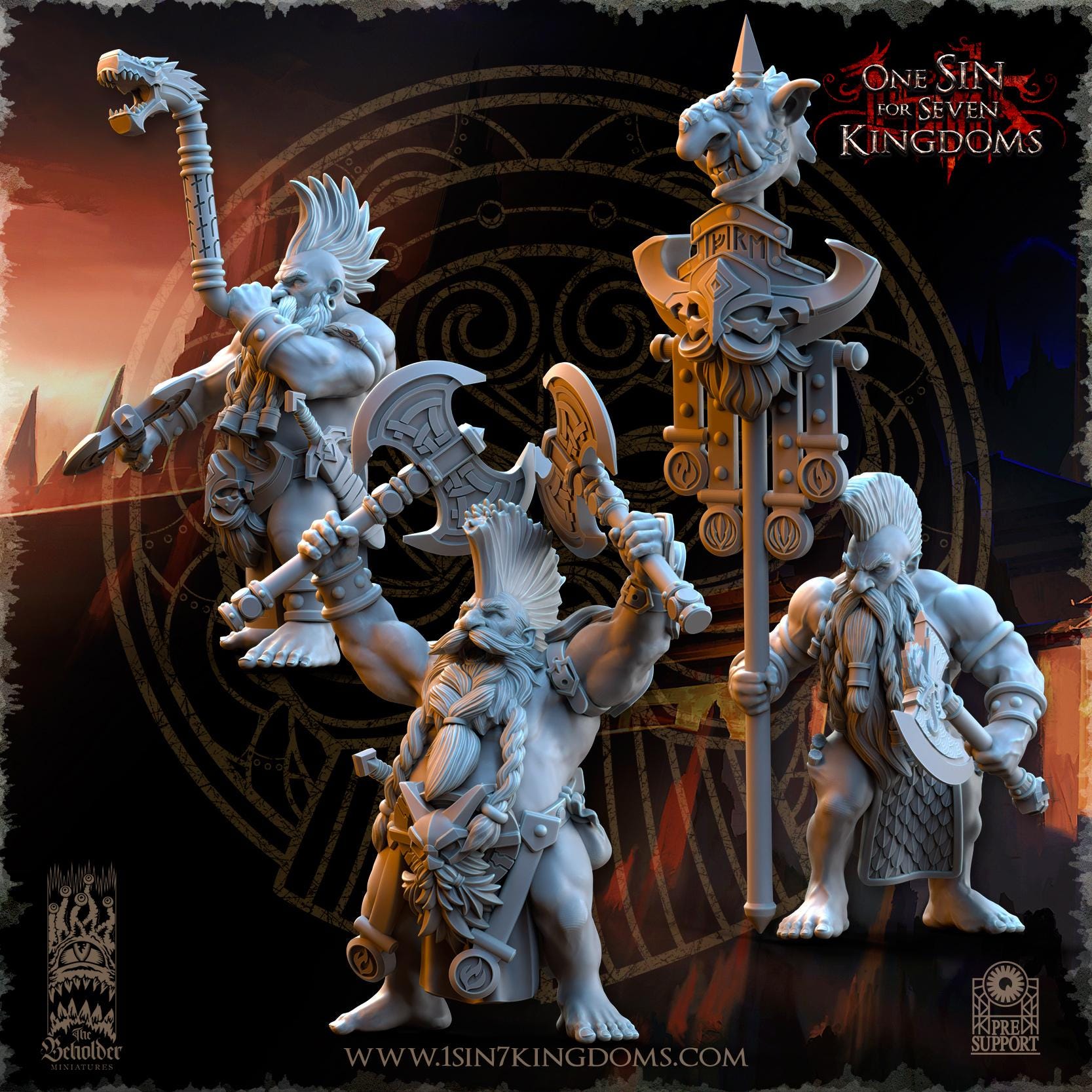 The Beholder Miniatures Dwarven Kingdoms Slayers of Molten Core - Fantasy / D&D (Custom Order) - product image 3 of 8
