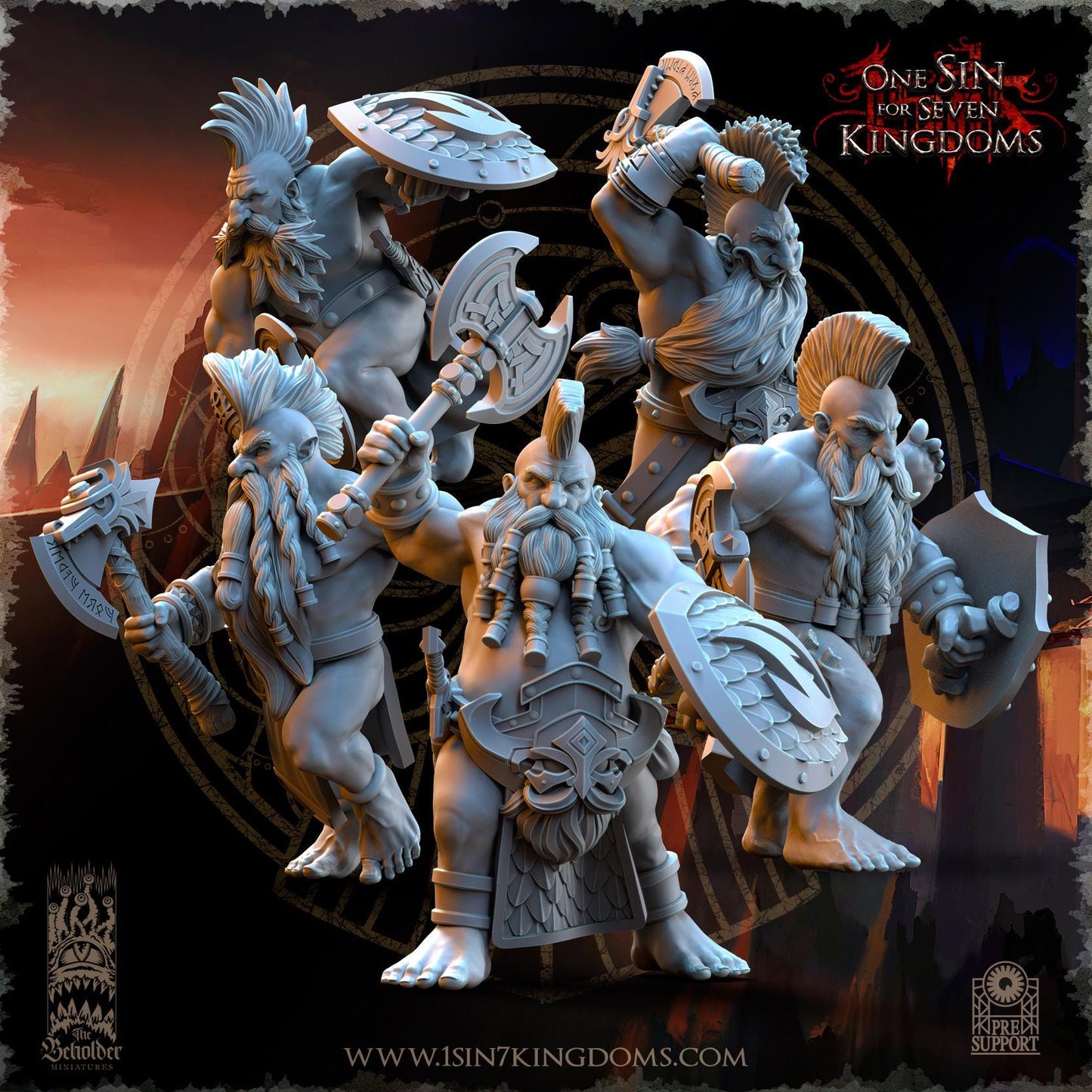 The Beholder Miniatures Dwarven Kingdoms Slayers of Molten Core - Fantasy / D&D (Custom Order) - product image 2 of 8