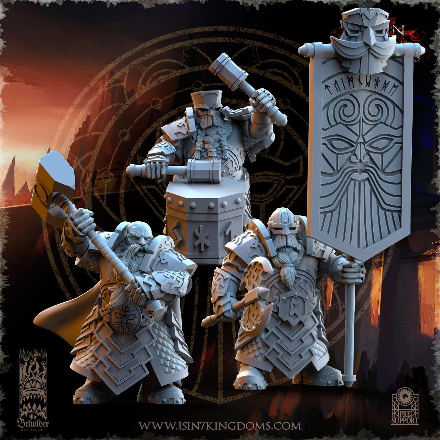 The Beholder Miniatures Dwarven Kingdoms Ironheads Warriors - Fantasy / D&D (Custom Order) - product image 4 of 7