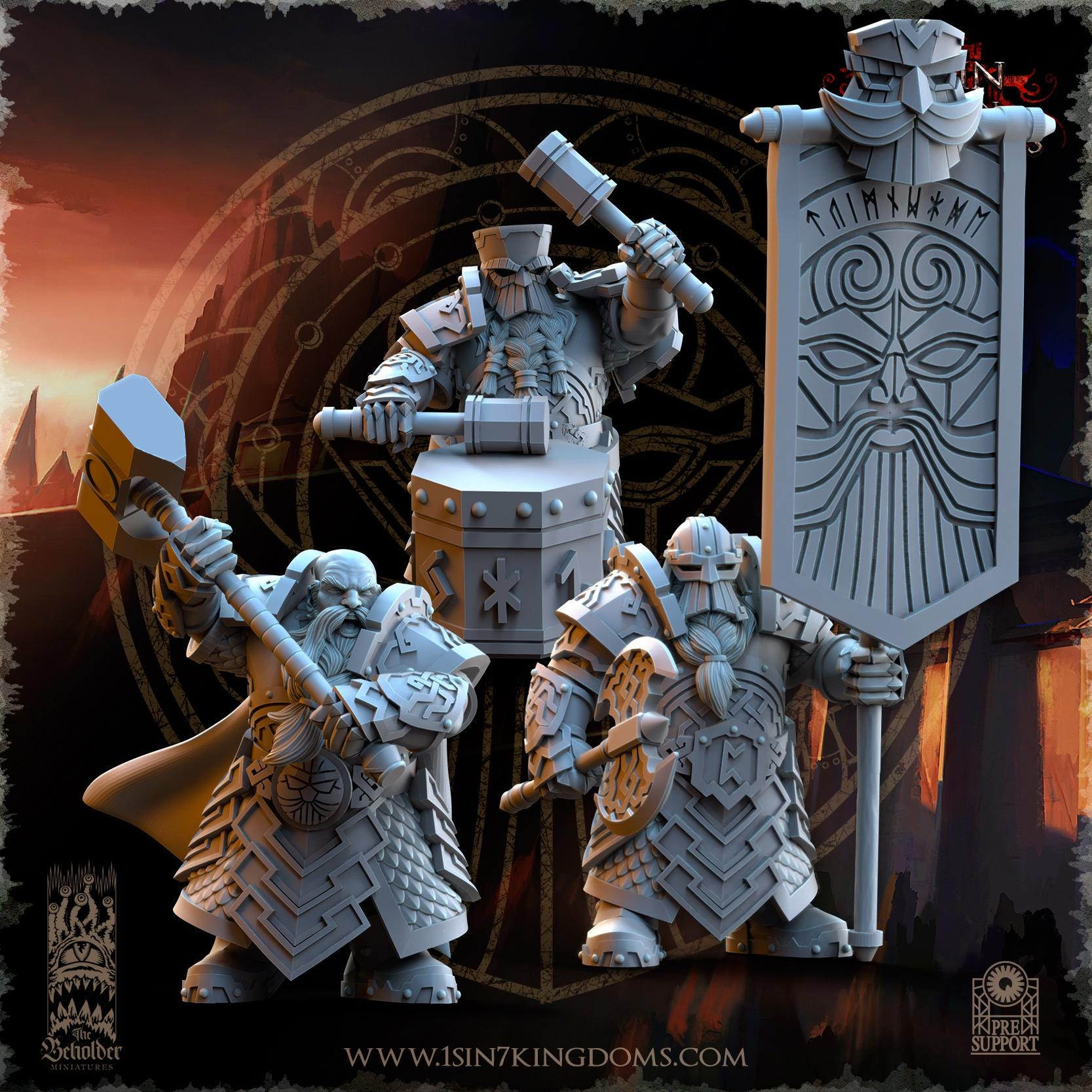 The Beholder Miniatures Dwarven Kingdoms Ironheads Warriors - Fantasy / D&D (Custom Order) - product image 4 of 7