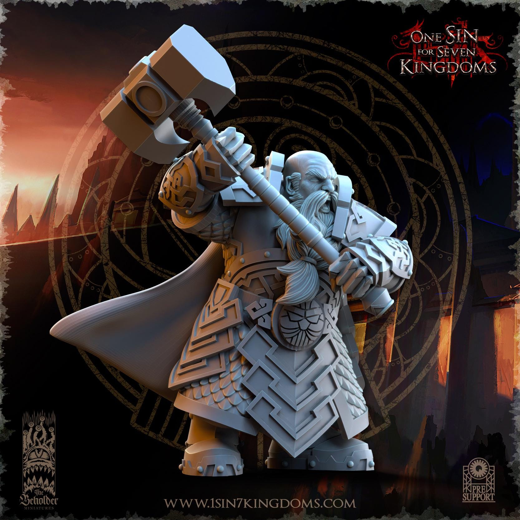 The Beholder Miniatures Dwarven Kingdoms Ironheads Warriors - Fantasy / D&D (Custom Order) - product image 5 of 7