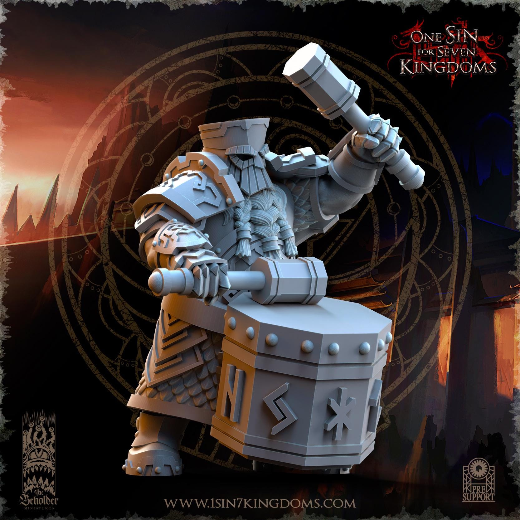 The Beholder Miniatures Dwarven Kingdoms Ironheads Warriors - Fantasy / D&D (Custom Order) - product image 6 of 7