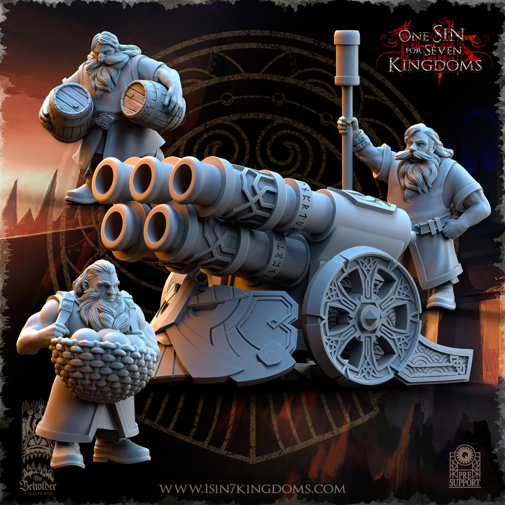 The Beholder Miniatures Dwarven Kingdoms Volcano Battery - Fantasy / D&D (Custom Order) - product image 1 of 10