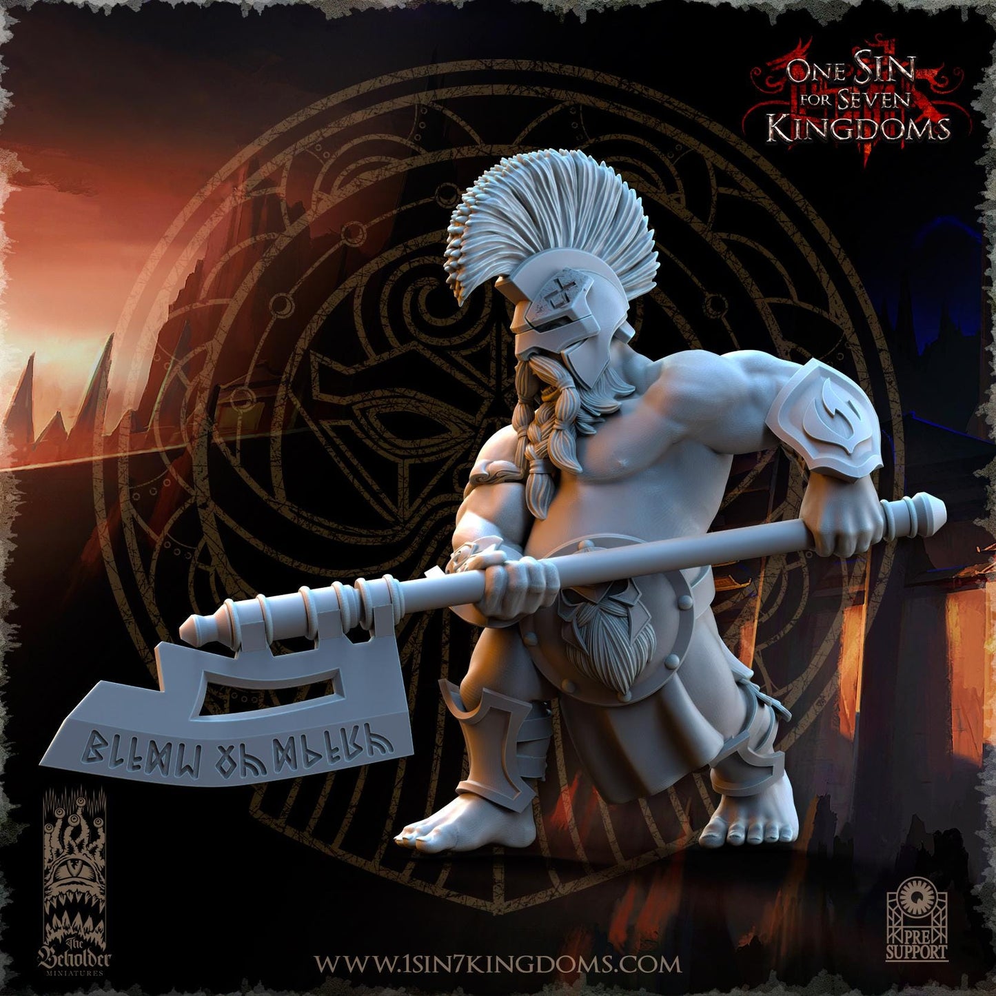 The Beholder Miniatures Dwarven Kingdoms Cleavers of Molten Core - Fantasy / D&D (Custom Order) - product image 2 of 4