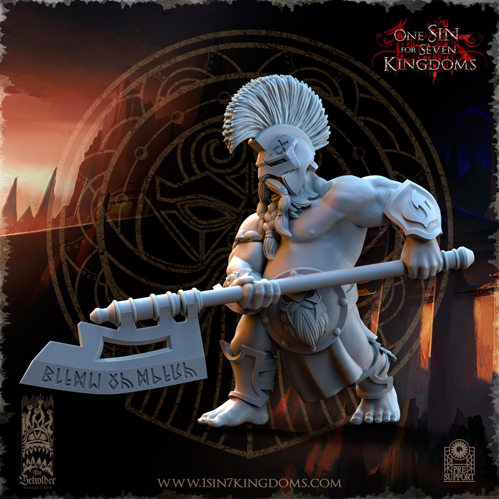 The Beholder Miniatures Dwarven Kingdoms Cleavers of Molten Core - Fantasy / D&D (Custom Order) - product image 2 of 4